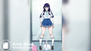 Students use school toilet animation