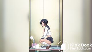Students use school toilet animation