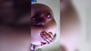 girl pushing and masturbating hard