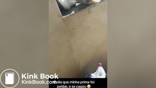 Latin girl shit her pants while fart