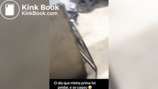 Latin girl shit her pants while fart