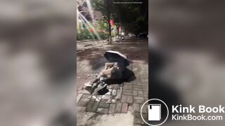drunk girls shit themselves on street