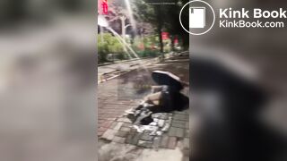 drunk girls shit themselves on street
