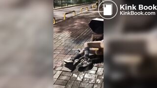 drunk girls shit themselves on street