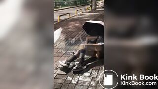 drunk girls shit themselves on street