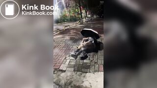 drunk girls shit themselves on street