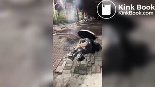 drunk girls shit themselves on street