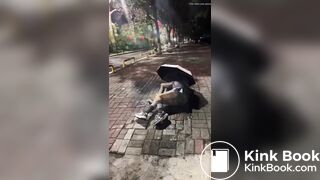 drunk girls shit themselves on street
