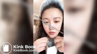 Beautiful girl spits