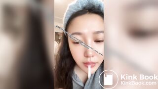 Beautiful girl spits