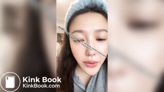 Beautiful girl spits