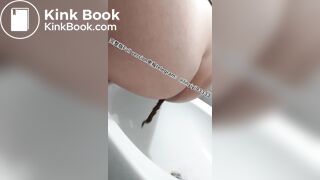 Beautiful girl poops in the toilet 54