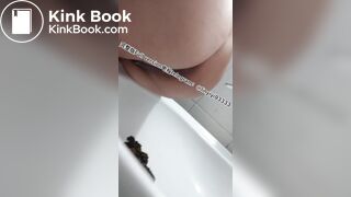 Beautiful girl poops in the toilet 54