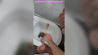 PLAYING WITH STRANGERS' SHIT IN PUBLIC TOILET