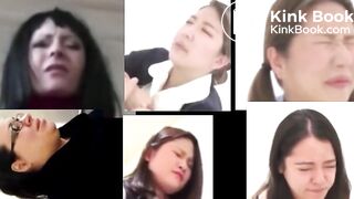 Hard pooping straining faces with sound