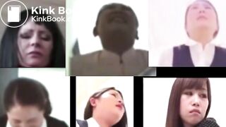 Hard pooping straining faces with sound