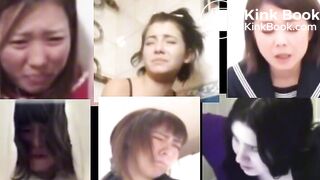 Hard pooping straining faces with sound