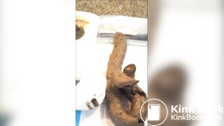 blond milf in front of guitar monster turd