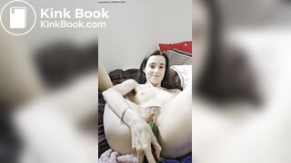 A girl, a cucumber, it goes wrong