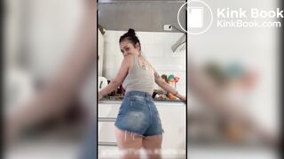 poop in shorts while doing dishes