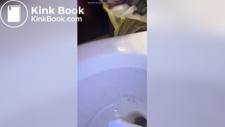 Ugly goth girl shits for cash