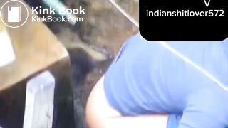 Indian desi close up shitting