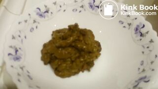 Blonde rubbing shit on hair