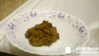 Blonde rubbing shit on hair