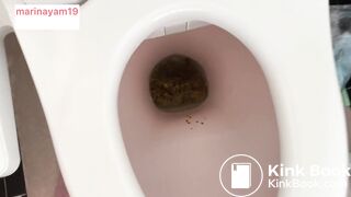 Girl shitting and farting in toilet - video 2