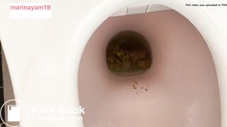 Girl shitting and farting in toilet - video 2