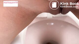 Girl shitting and farting in toilet - video 2
