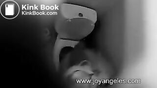 A girl drops a HUGE monster log into toilet