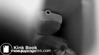 A girl drops a HUGE monster log into toilet