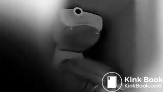 A girl drops a HUGE monster log into toilet