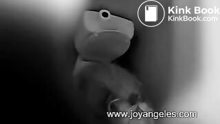 A girl drops a HUGE monster log into toilet