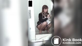 Asian office worker big turd