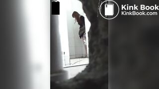 Asian office worker big turd