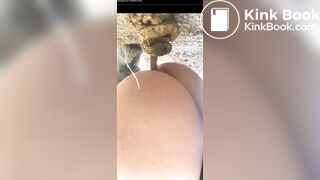 Girl has diarrhea outside - video 2