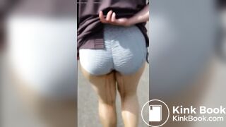 She walks around showing off her poop
