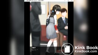 anime girl student diarrhea on the tram background+end1