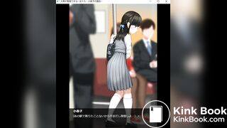 anime girl student diarrhea on the tram background+end1