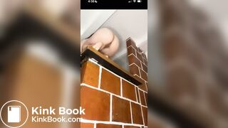 Cute Girl with Headscarf Shits over wall