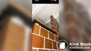 Cute Girl with Headscarf Shits over wall