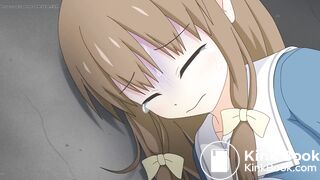 Restrained Girl unable to go to the toilet