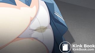 Restrained Girl unable to go to the toilet