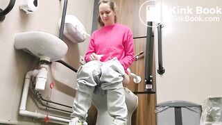 girl poops in public toilet - video 7