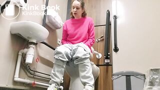 girl poops in public toilet - video 7