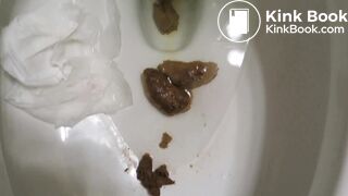 Girl shitting and farting in toilet