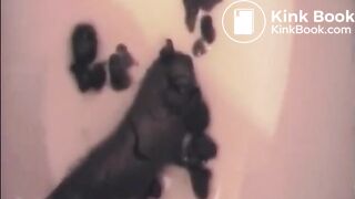 pissing and shitting of a young woman