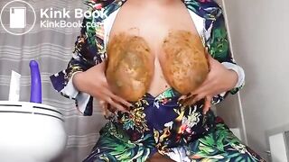 ❤️BEAUTIFUL EBONY OIL UP SCAT SMEARING❤️